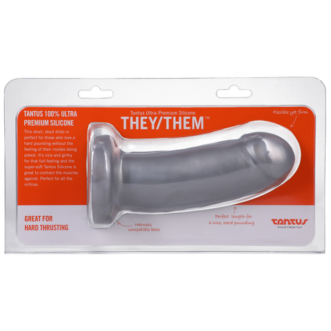 They/Them  Super Soft Silicone Dildo Silver