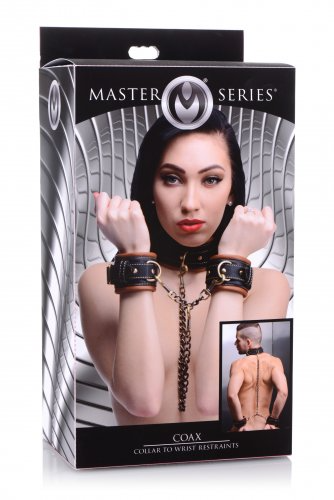 XR MS Coax Collar to Wrist Restraints brown & black
